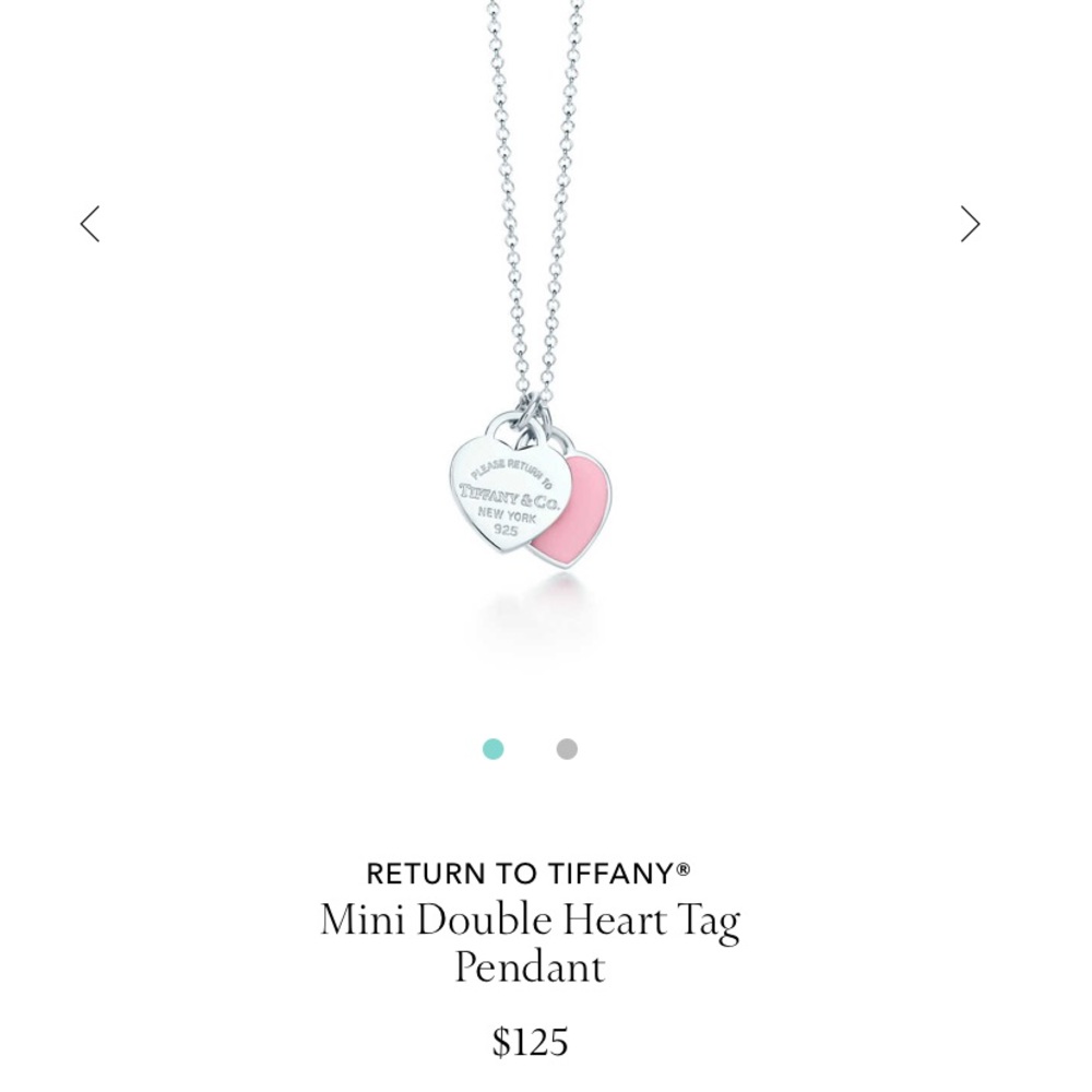 Tiffany & Co. Mini Double Heart Tag Necklace
